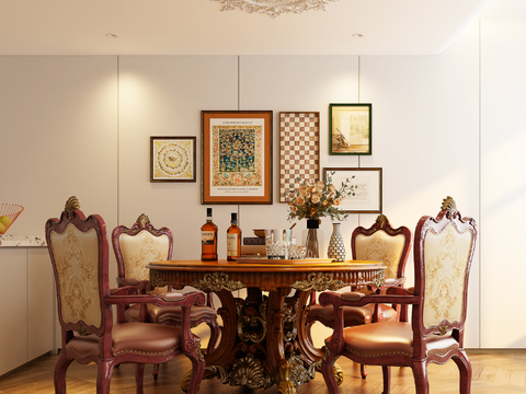 European Dining Table and Chair Round Dining Table