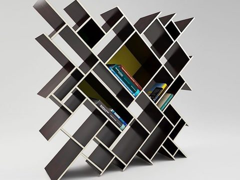 Modern creative diagonal square creative bookshelf free