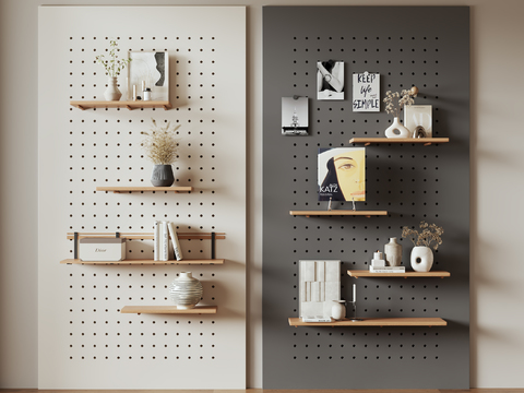 Perforated plate of hole board storage rack