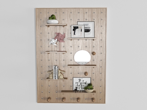 Nordic Solid Wood Wall Decorations Wall Cabinet Free