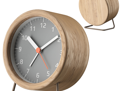 Nordic Solid Wood Round Alarm Clock