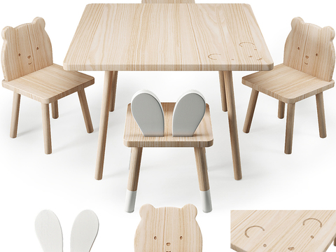 Solid Wood Tables and Chairs kids Table&Chair