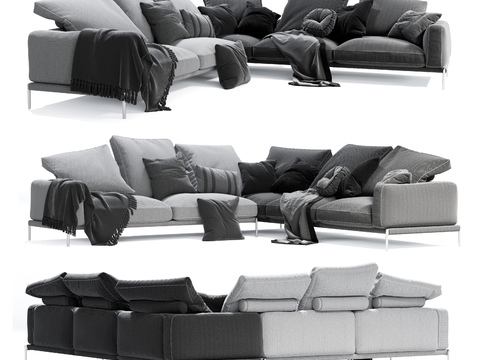 FLEXFORM black and white corner sofa