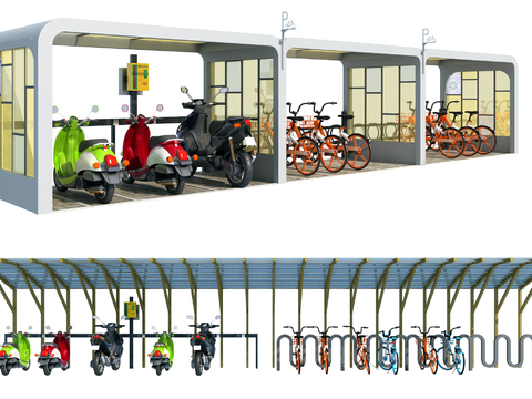 Modern Bicycle Storage Parking Shed