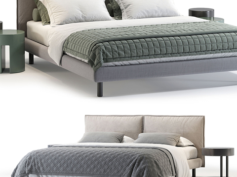 Meridiani modern fabric double bed