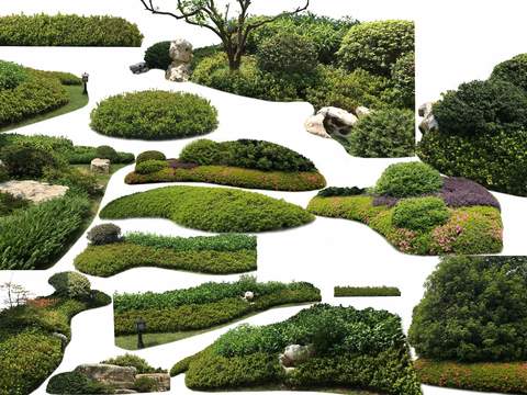 modern green plant bushes psd