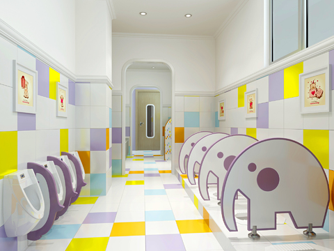 Modern kindergarten children's toilet free