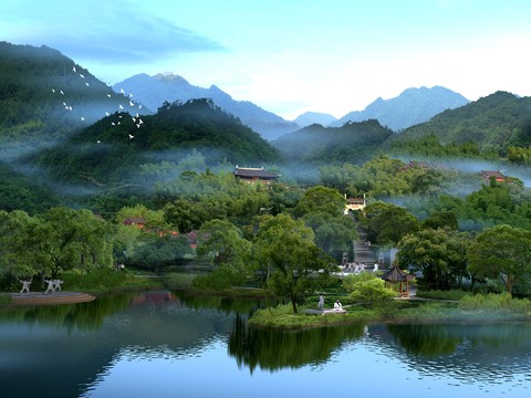 Chinese Wetland Landscape psd