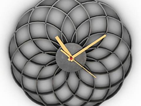 Modern Affordable Luxury Style Geometric Texture Wall Clock Free