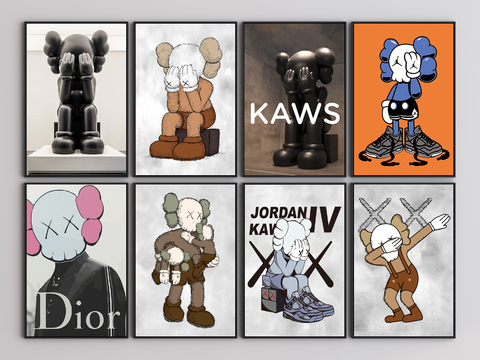 Modern KAWS Art Toy Decorative Painting