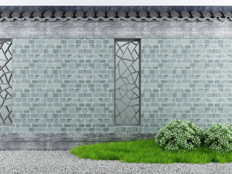 Courtyard wall landscape sketch