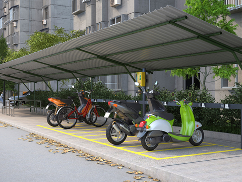 Modern Bicycle Motorcycle Parking Shed