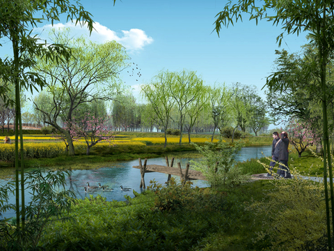 modern wetland landscape psd