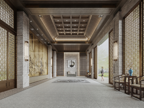 New Chinese Hotel Lobby