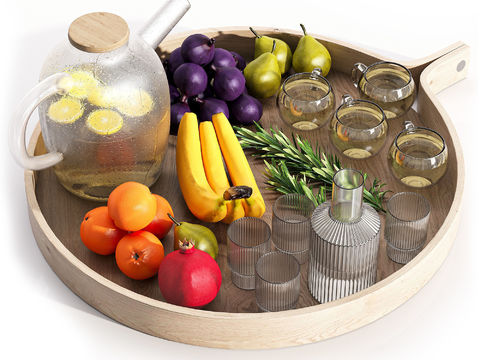 Fruit kettle glass tray