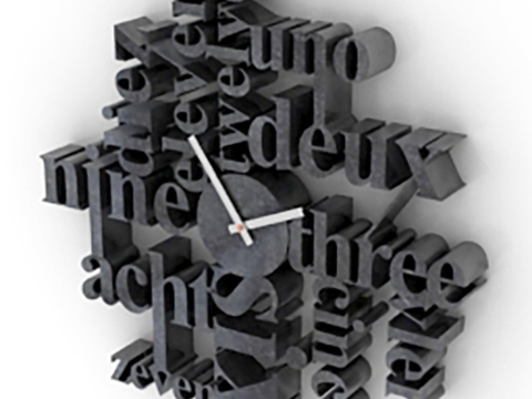 Modern Creative English Digital Art Wall Clock Free