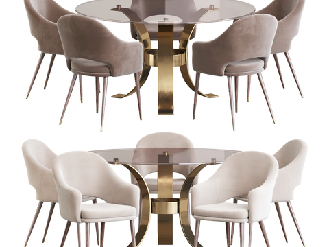 Cattelan Italia Modern Round Dining Table and Chair