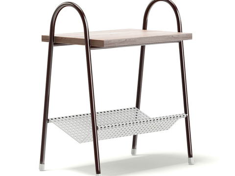 Nordic Simple Stainless Steel Solid Wood Magazine Rack Free