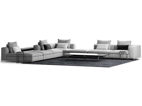 Modern Minimalist Fabric Stainless Steel Sofa Combination Free