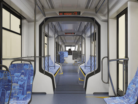 modern light rail tram carriages