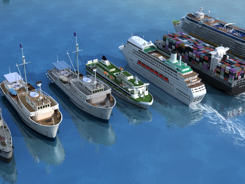 modern fishing boat cruise ship cargo ship