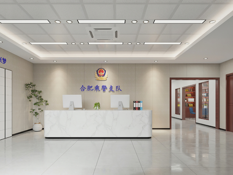 Reception area at the front desk of the police station