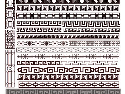 New Chinese-style carved window grilles waist line line back pattern