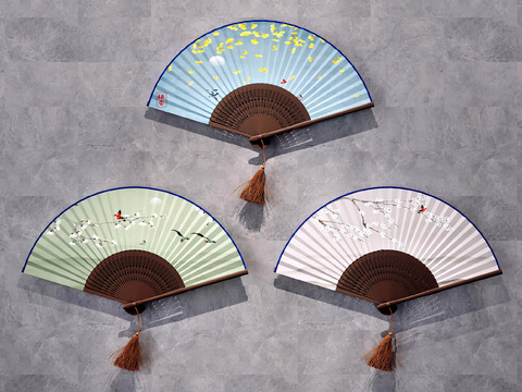 New Chinese Folding Fan Pendant