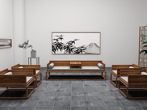 New Chinese-style Arhat Bed Sofa Combination