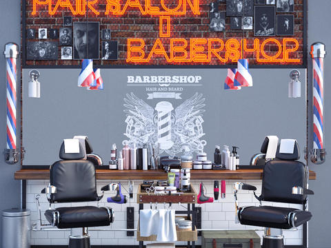 Modern barber shop appliance decoration