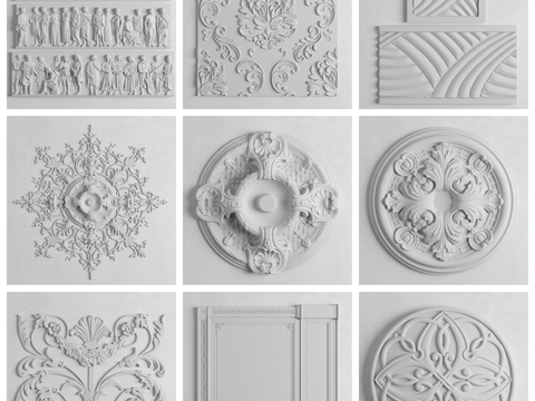 European-style Gypsum Carved Component Relief