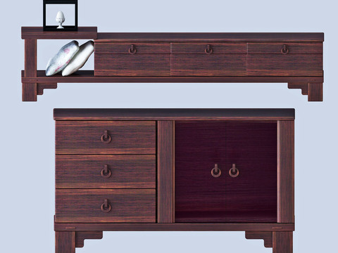 Chinese Solid Wood TV Cabinet Locker