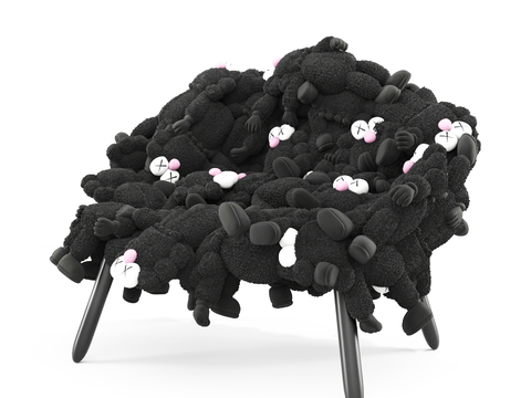 modern kaws fabric lounge chair