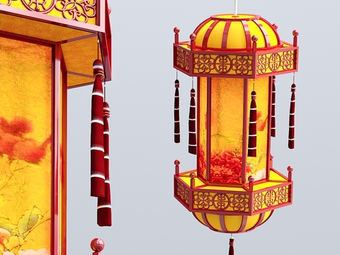 Chinese lantern chandelier