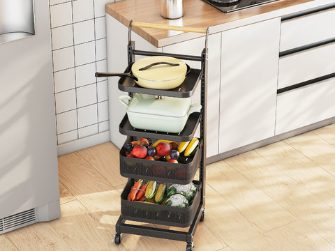 Pot Rack Cart Storage Rack Kitchen Supplies