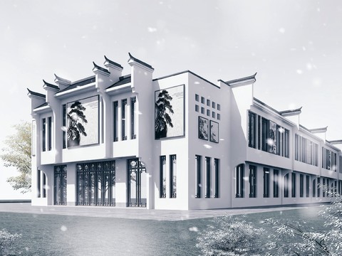 Appearance of Neo-Chinese Style Huizhou shopping mall