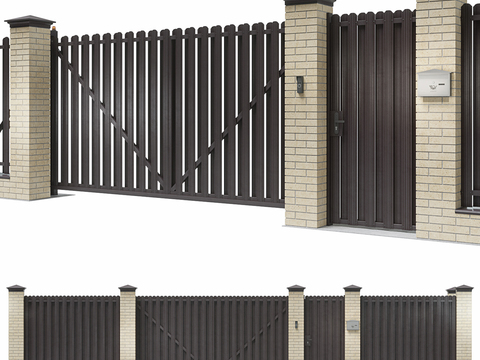 Courtyard fence guardrail gate