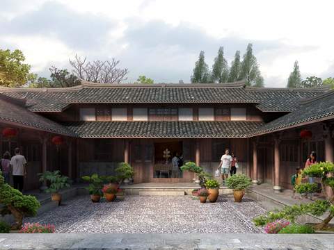 Chinese Chinese Ancient Architecture appearance psd