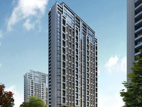 modern high-rise residential building psd