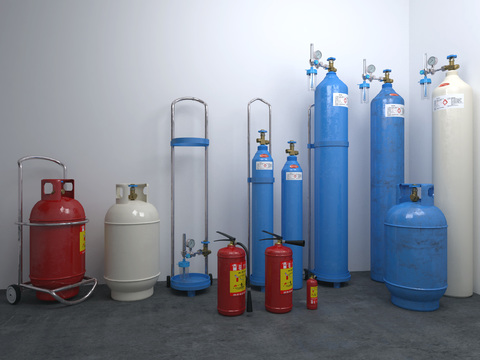 Industrial air gas tank fire extinguisher