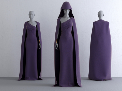 Modern purple dress lady figure