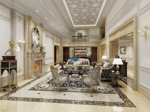 French Villa Living Room