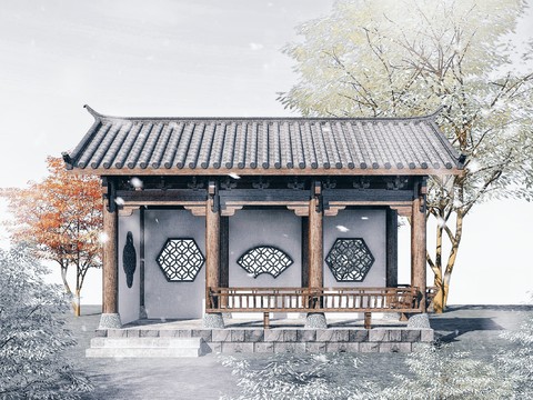 Chinese-style Long Pavilion Garden Architecture