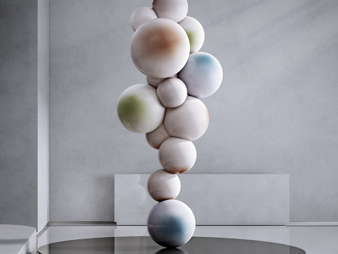 Modern abstract ball sculpture