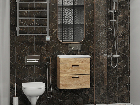 Modern Washbasin Bathroom Cabinet Toilet Shower