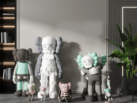 modern kaws figurine sculpture