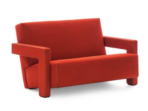 cassina red sofa chair