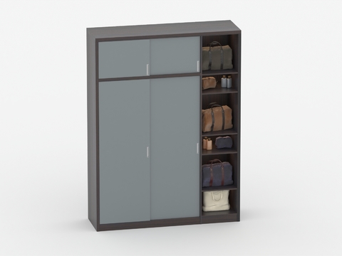 Modern minimalist solid wood wardrobe free