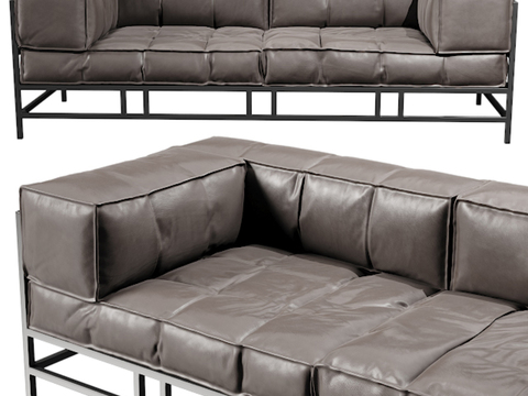 Natuzzi modern leather two-seat sofa