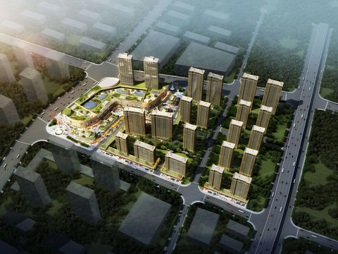 residential building bird's eye psd